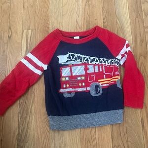 GAP Red and Navy Fire Engine Kids Sweater